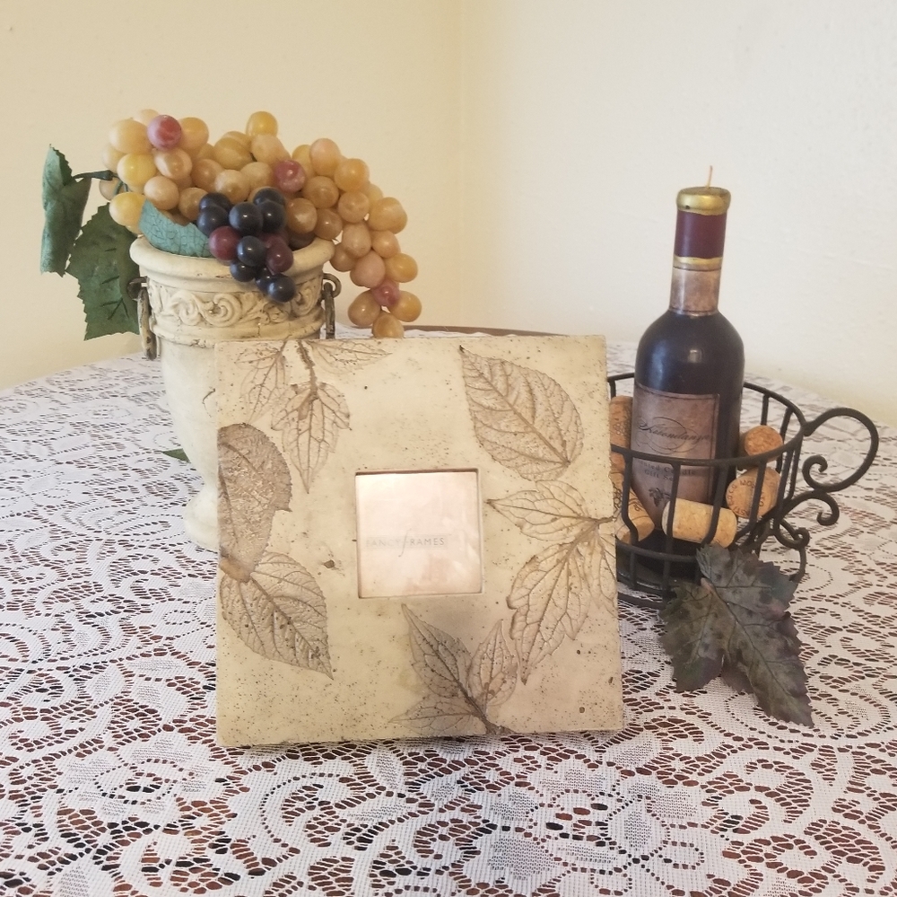 Leaf Fossil Textured Stone Look Picture Frame.